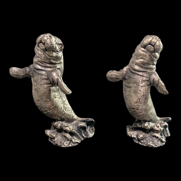 Figurines Pewter Manatee Figurine Statuette 3" T x 2" W - Picture 1 of 16